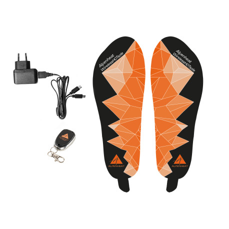 Set: heated insoles, remote control, USB charger